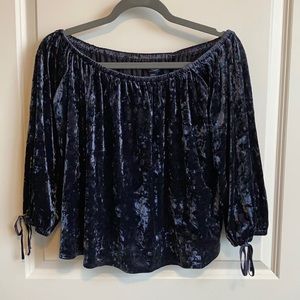 American Eagle Velvet Off the Shoulder Top